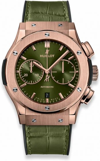 Discount HUBLOT CLASSIC FUSION CHRONOGRAPH KING GOLD GREEN 45MM 521.OX.8980.LR replica watch for sale